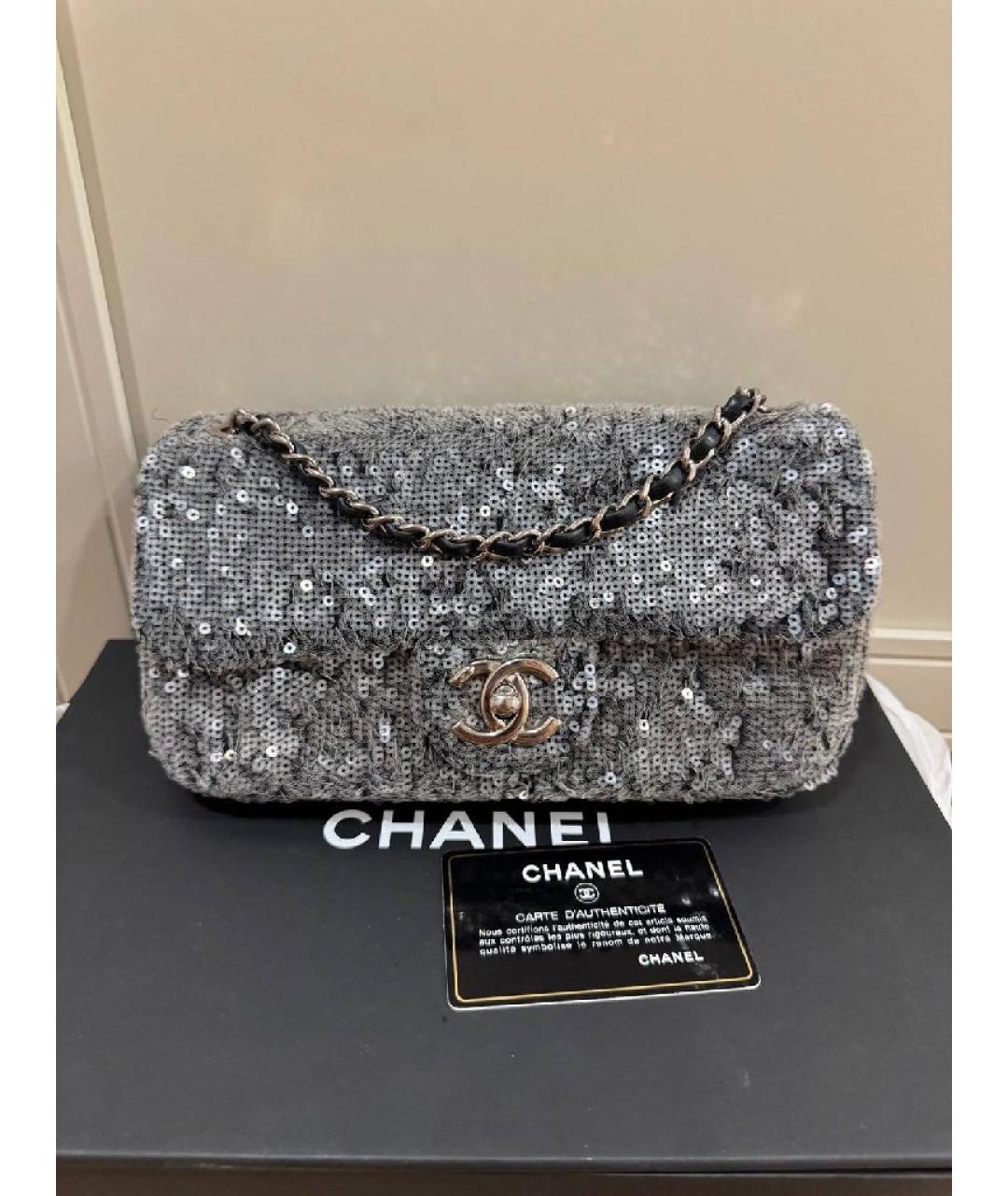 CHANEL Темно-синяя кожаная сумка через плечо, фото 6