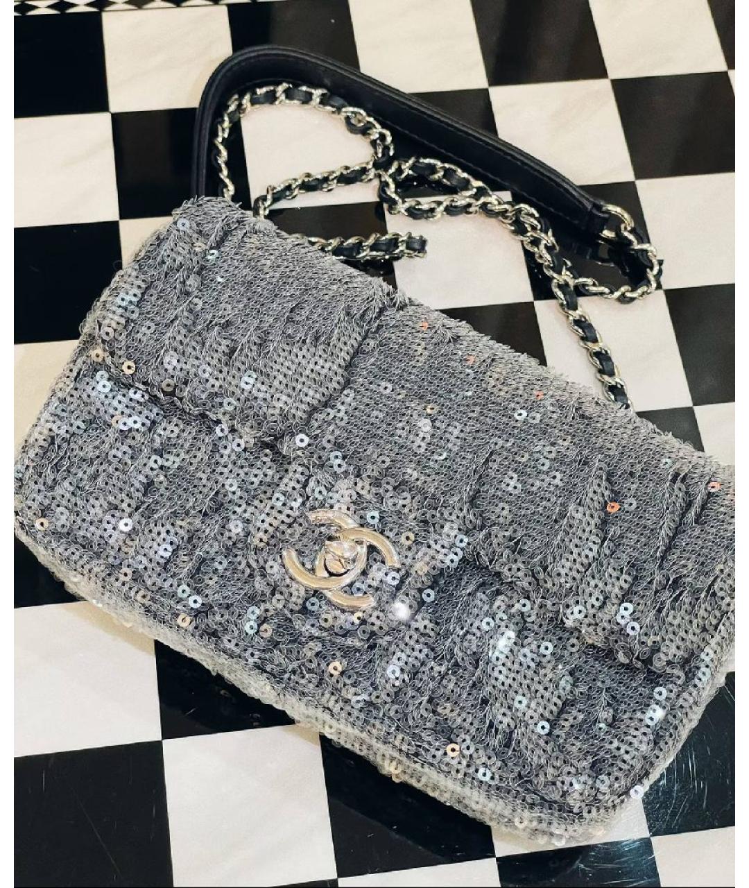 CHANEL Темно-синяя кожаная сумка через плечо, фото 4