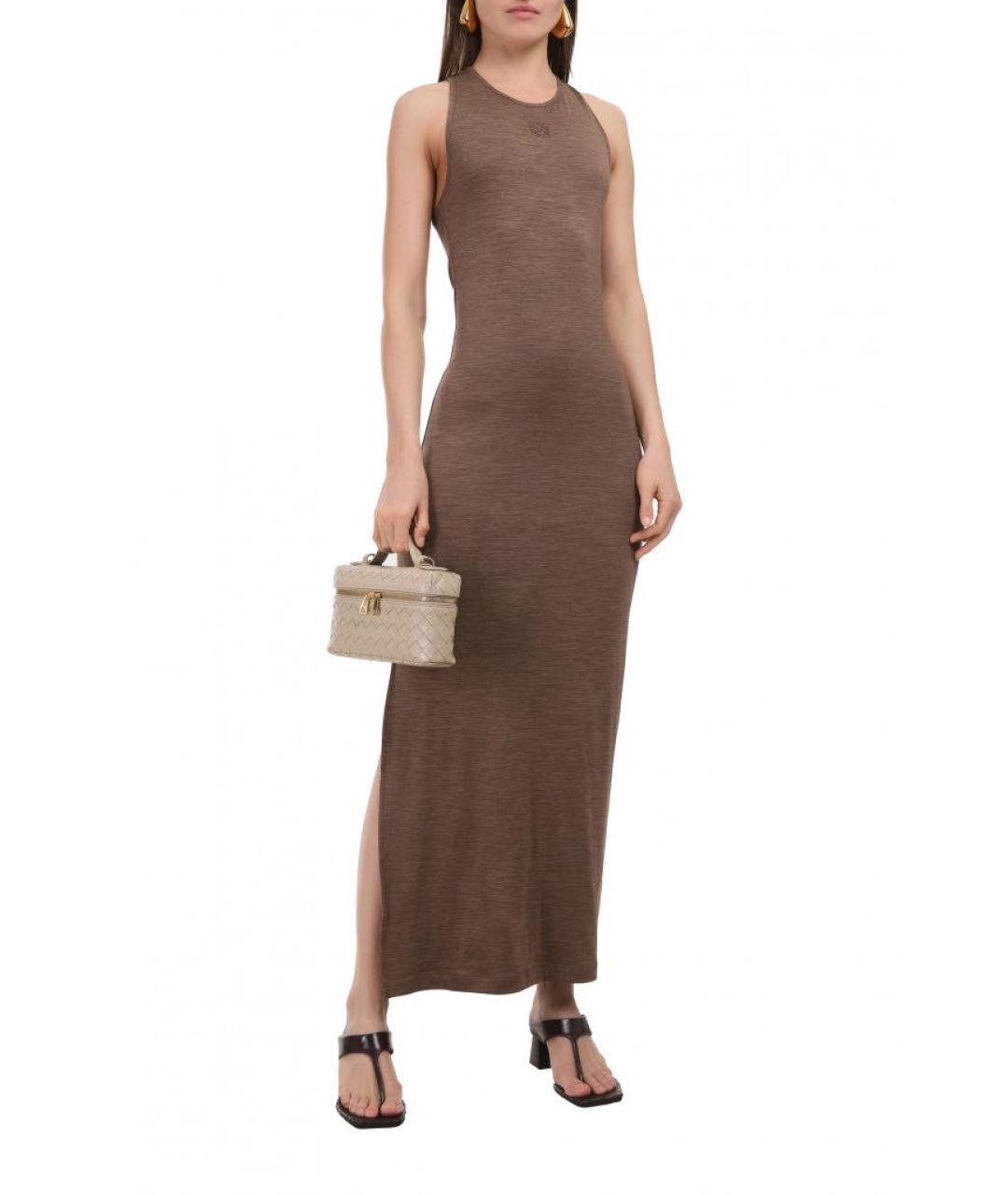LOEWE Коричневое шерстяное платье, фото 6