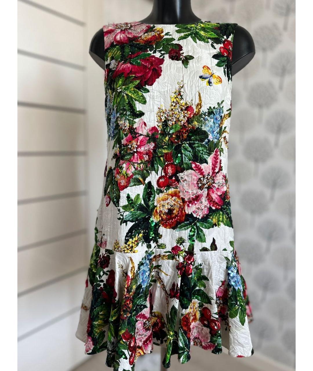 DOLCE&GABBANA Мульти хлопковое коктейльное платье, фото 9