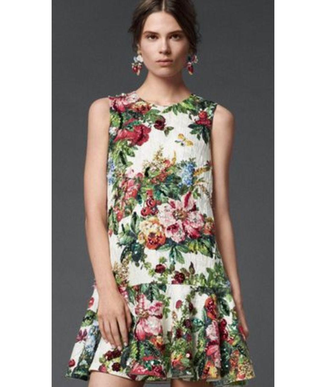DOLCE&GABBANA Мульти хлопковое коктейльное платье, фото 8