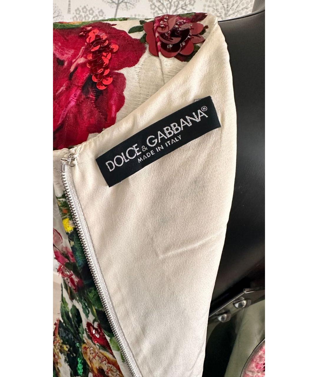 DOLCE&GABBANA Мульти хлопковое коктейльное платье, фото 6