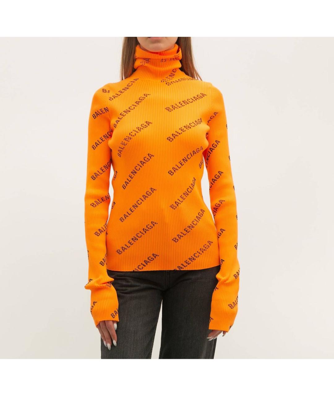 BALENCIAGA Оранжевая синтетическая водолазка, фото 3