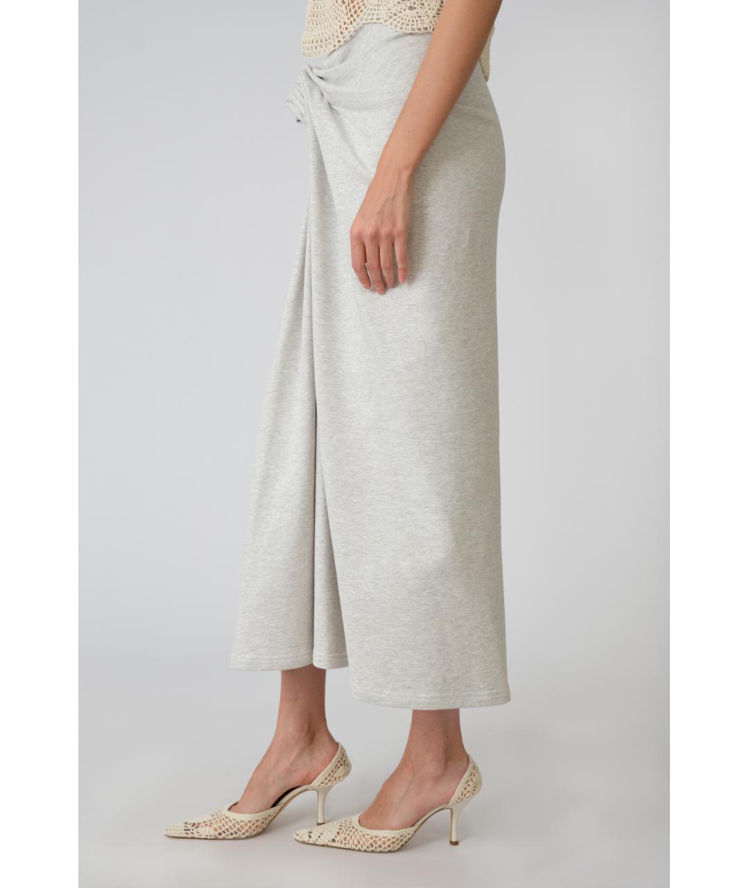 MAGDA BUTRYM Серая хлопковая юбка миди, фото 4