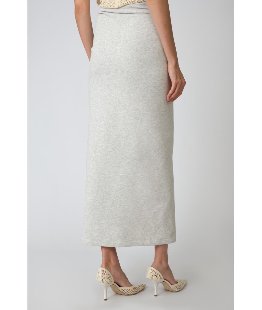 MAGDA BUTRYM Серая хлопковая юбка миди, фото 5