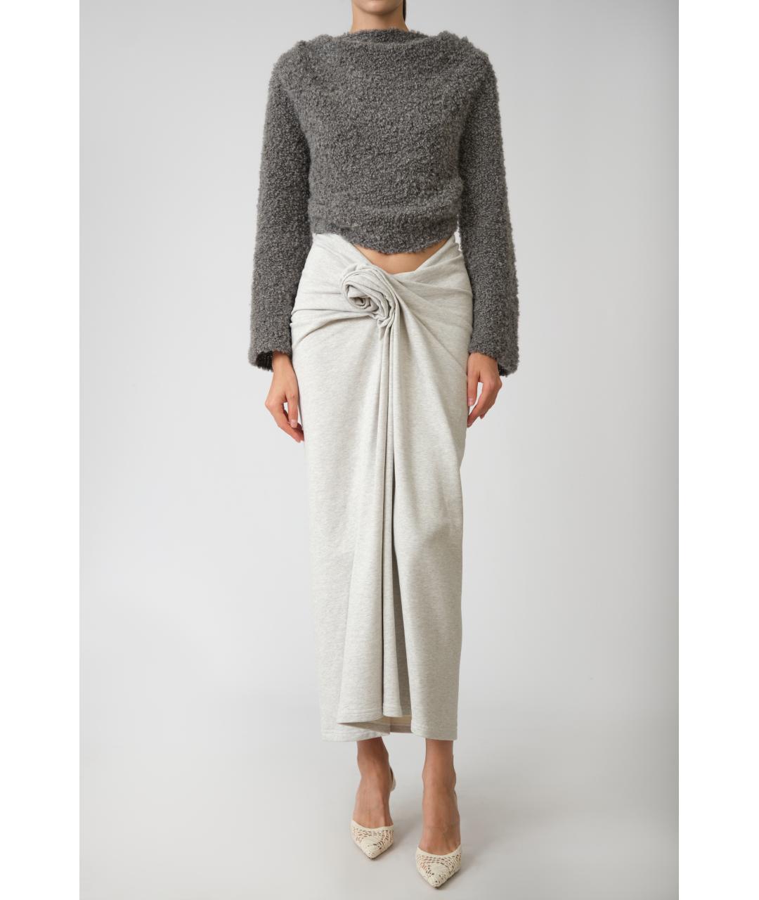 MAGDA BUTRYM Серая хлопковая юбка миди, фото 2