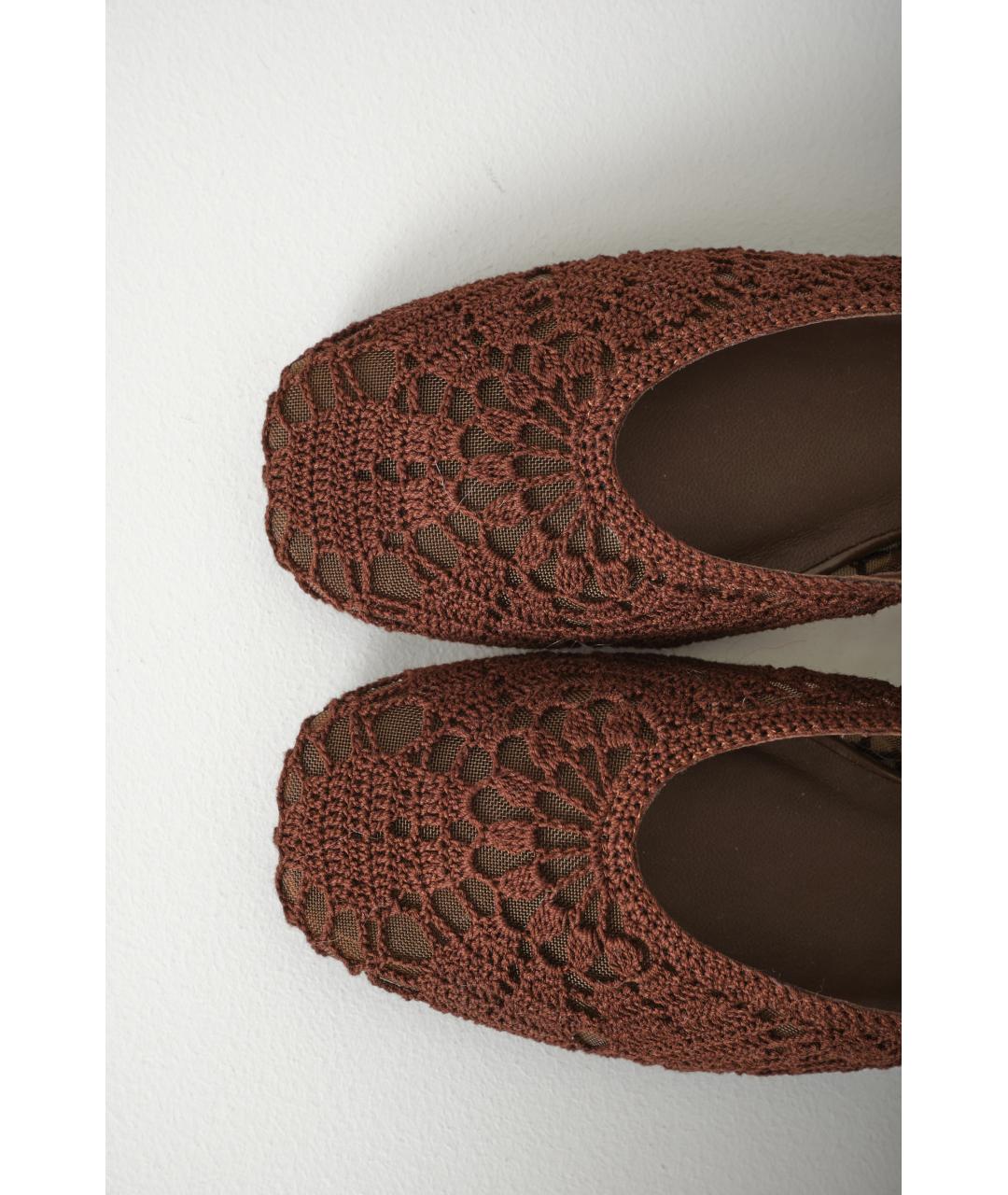 MAGDA BUTRYM Коричневые текстильные балетки, фото 6