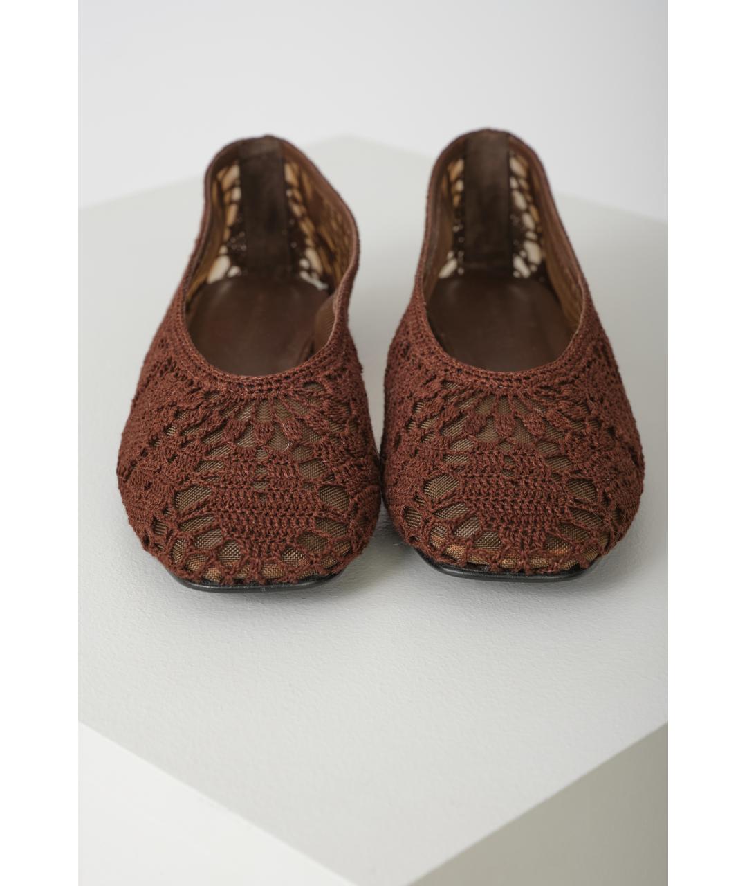 MAGDA BUTRYM Коричневые текстильные балетки, фото 5