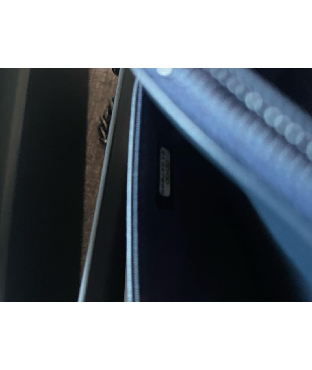 CHANEL Темно-синяя сумка через плечо из лакированной кожи, фото 5