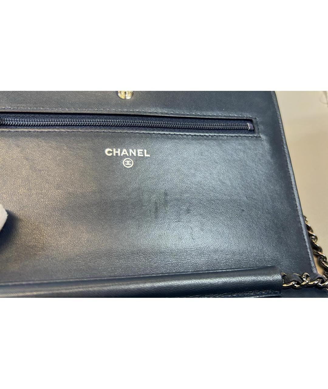 CHANEL Темно-синяя сумка через плечо из лакированной кожи, фото 7