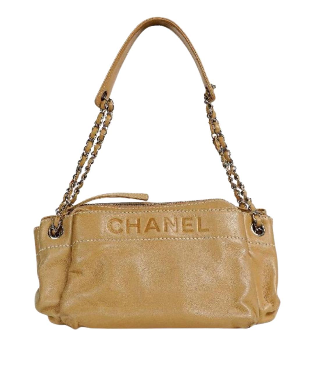 CHANEL Бежевая кожаная сумка через плечо, фото 1