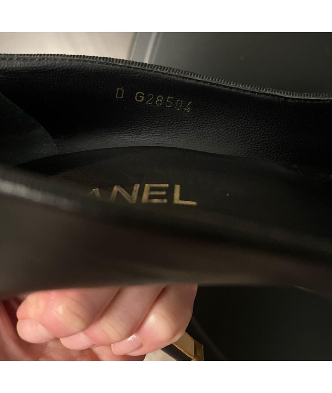 CHANEL Черные кожаные туфли, фото 6