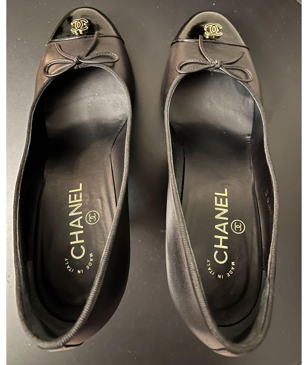 CHANEL Черные кожаные туфли, фото 3
