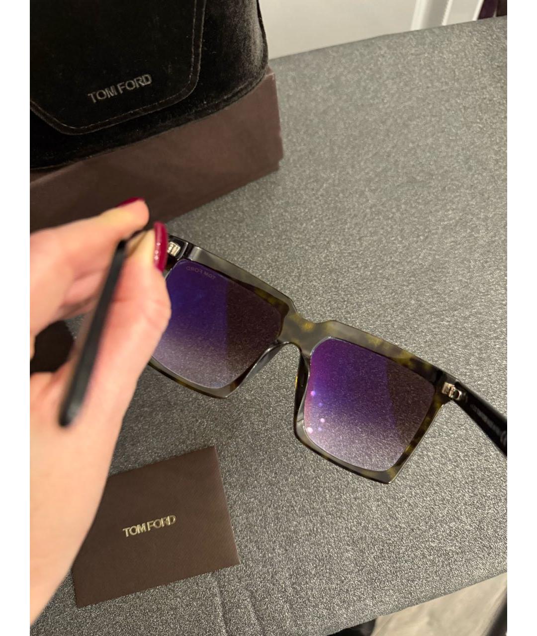TOM FORD Коричневые пластиковые солнцезащитные очки, фото 4