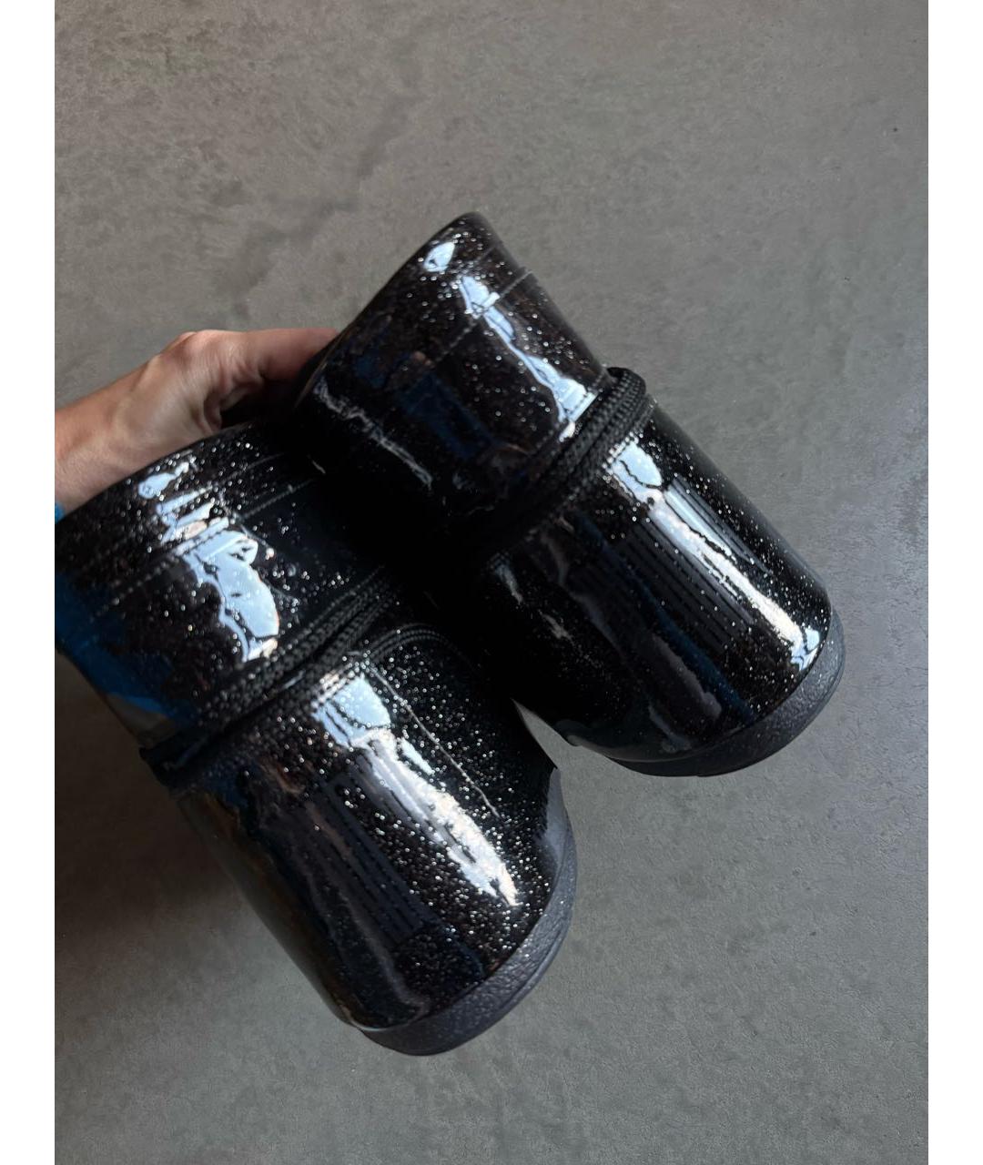 MOON BOOT Черные ботинки из лакированной кожи, фото 3