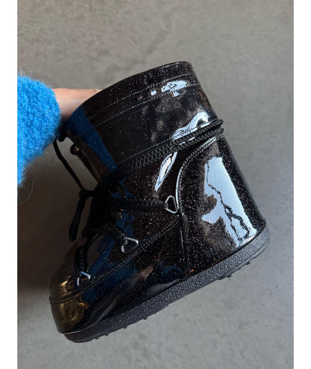 MOON BOOT Черные ботинки из лакированной кожи, фото 5