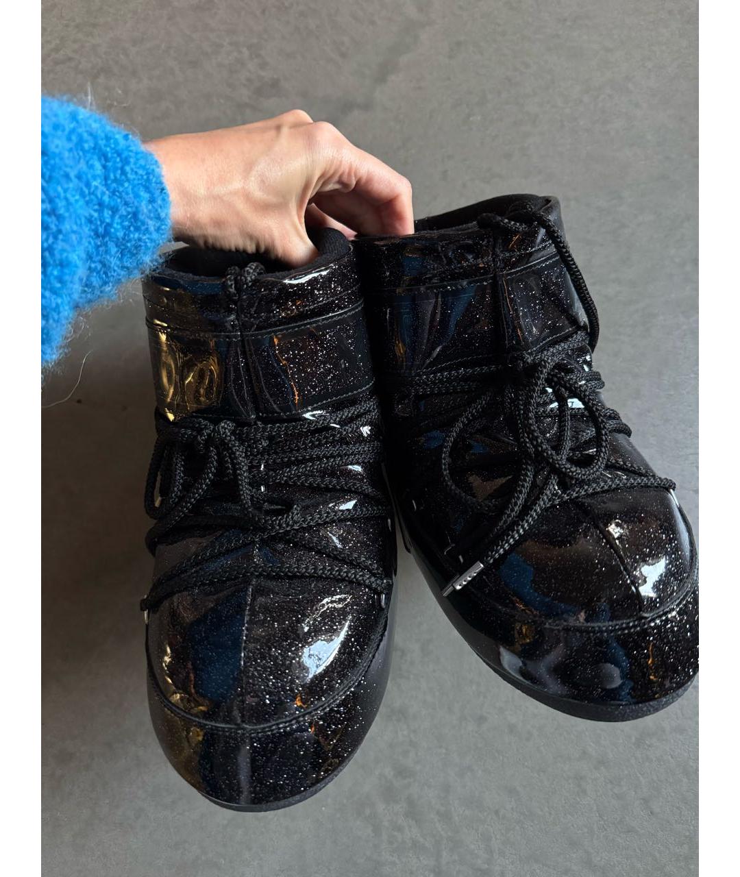 MOON BOOT Черные ботинки из лакированной кожи, фото 2
