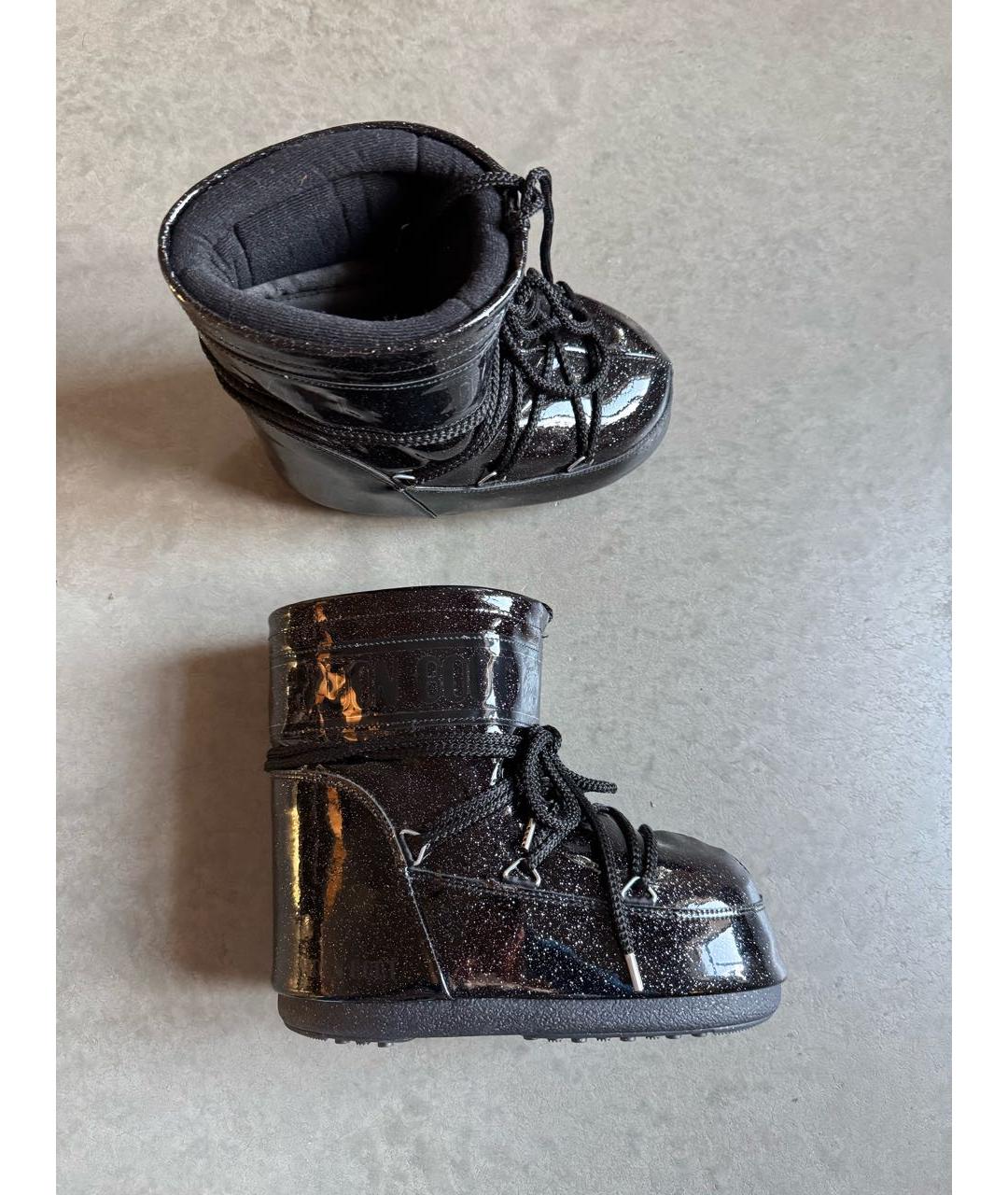 MOON BOOT Черные ботинки из лакированной кожи, фото 6