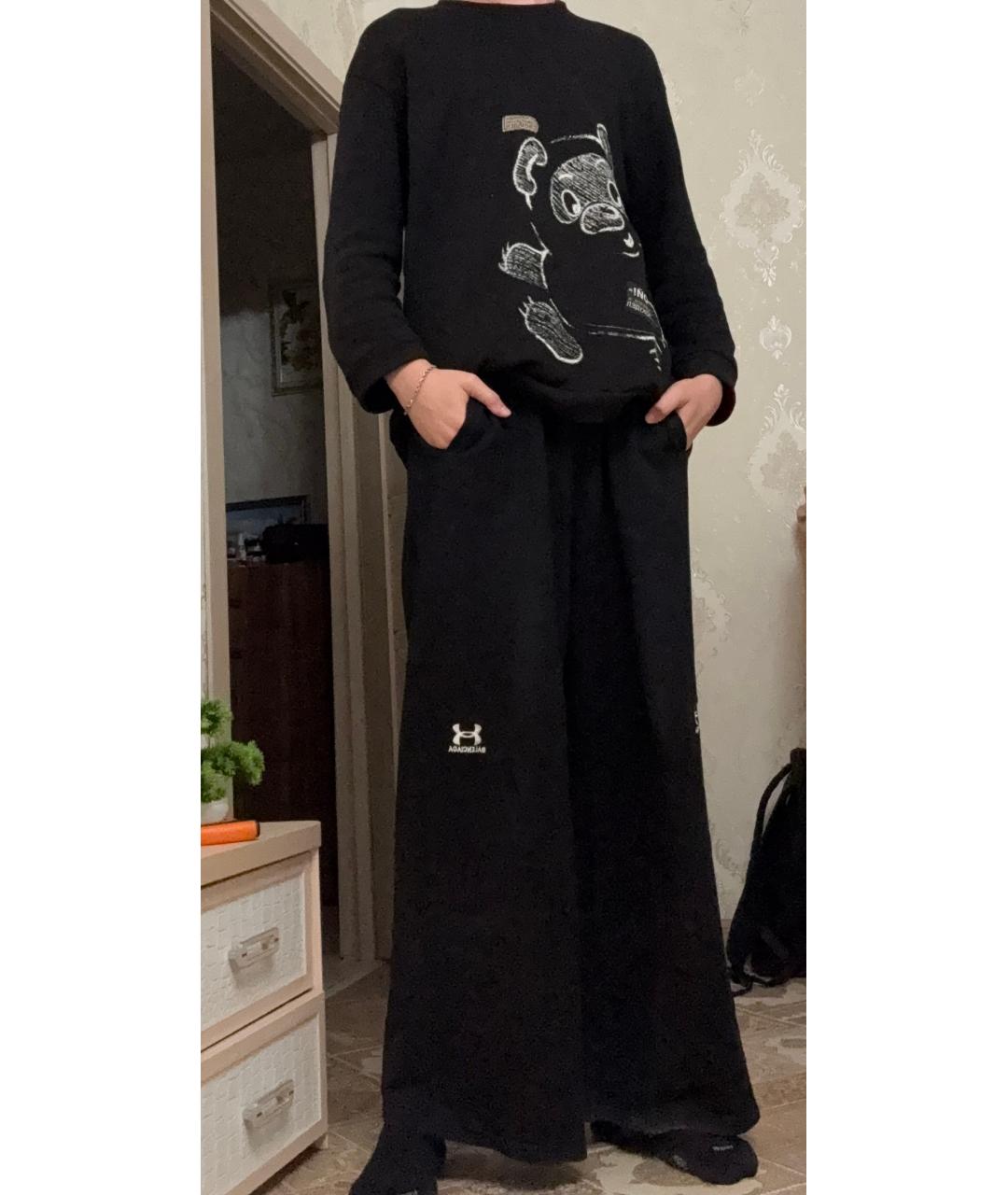 BALENCIAGA Черные хлопковые повседневные брюки, фото 7