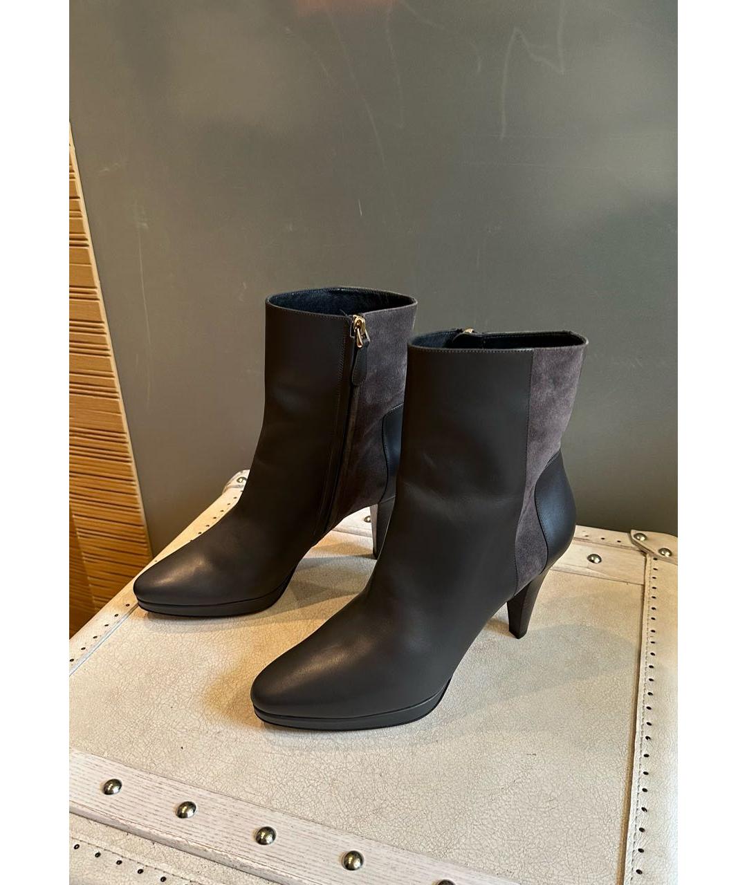 BALLY Антрацитовые кожаные ботильоны, фото 2