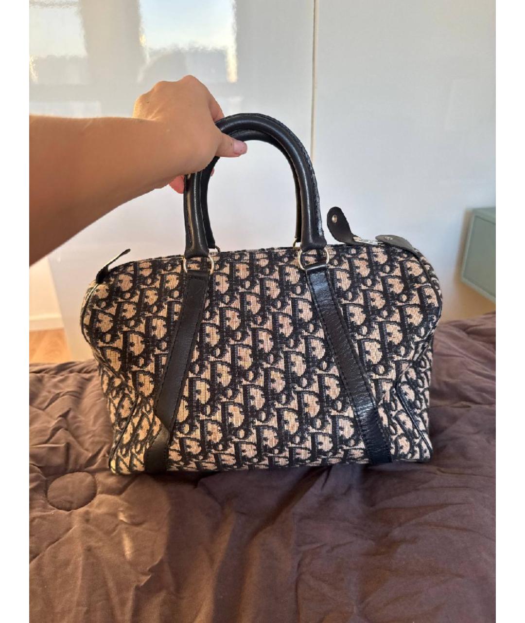 CHRISTIAN DIOR Синяя жаккардовая сумка с короткими ручками, фото 10
