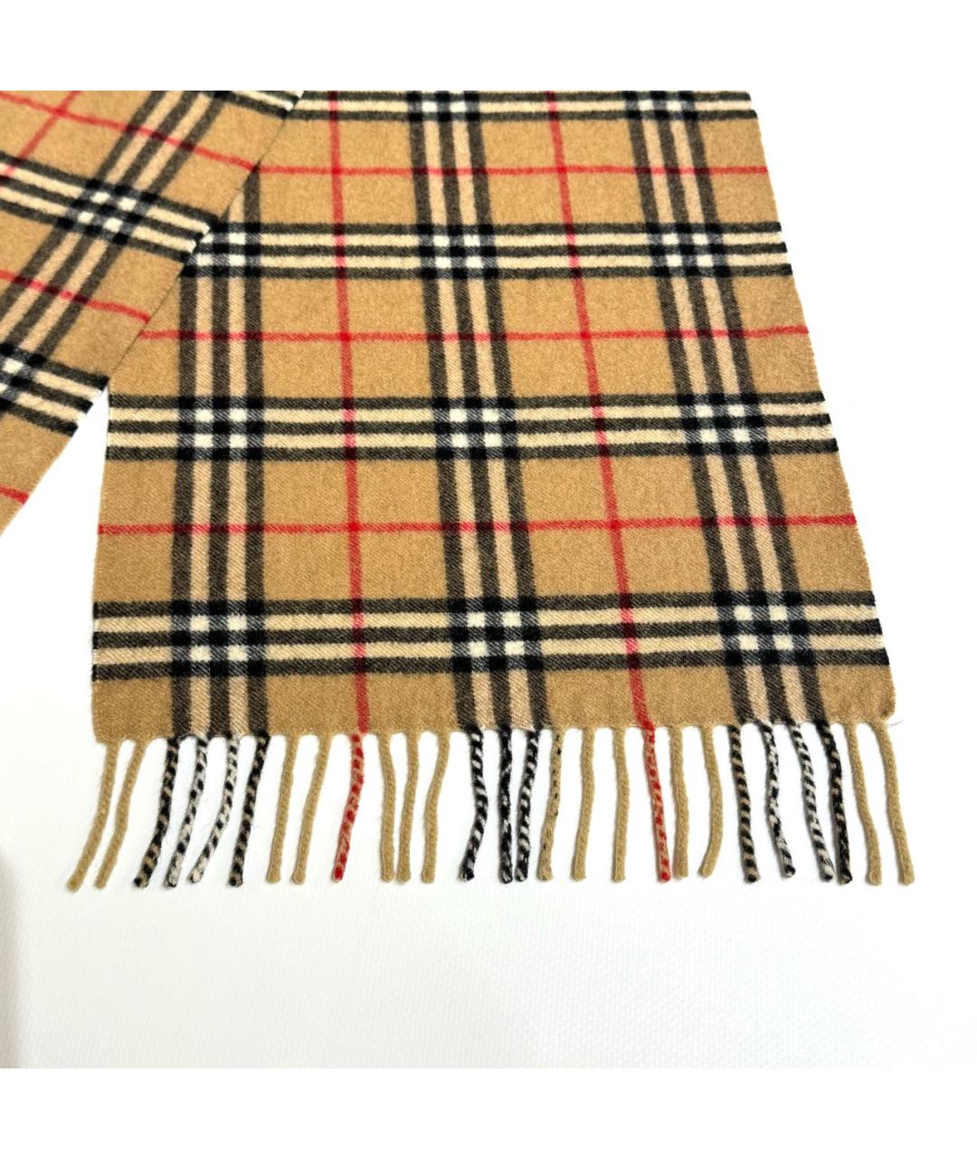BURBERRY Бежевый шерстяной шарф, фото 4