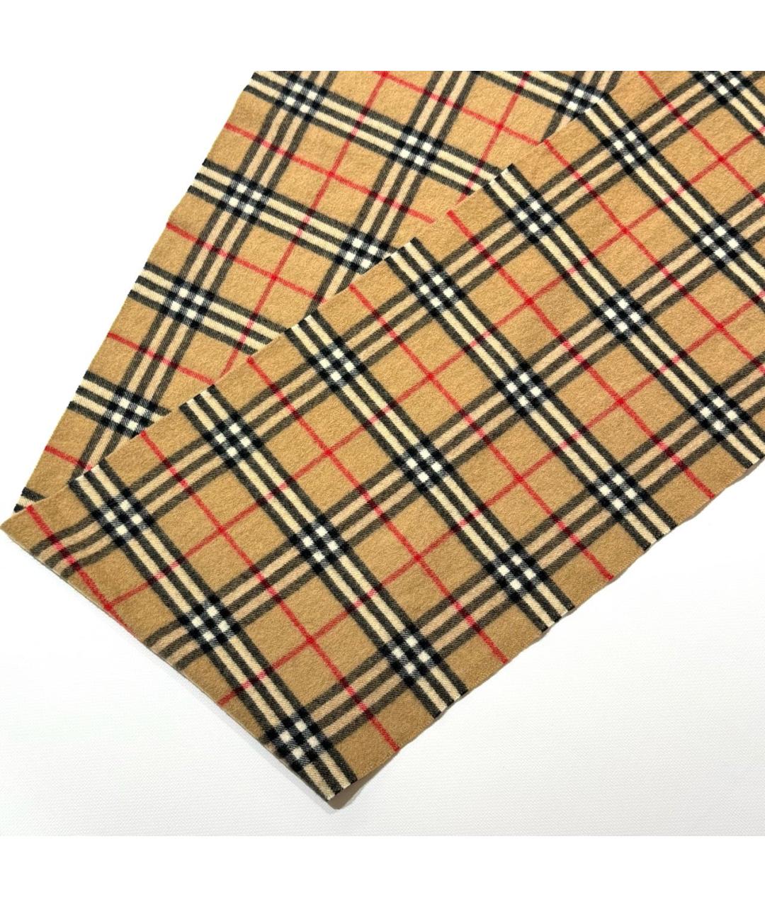 BURBERRY Бежевый шерстяной шарф, фото 3