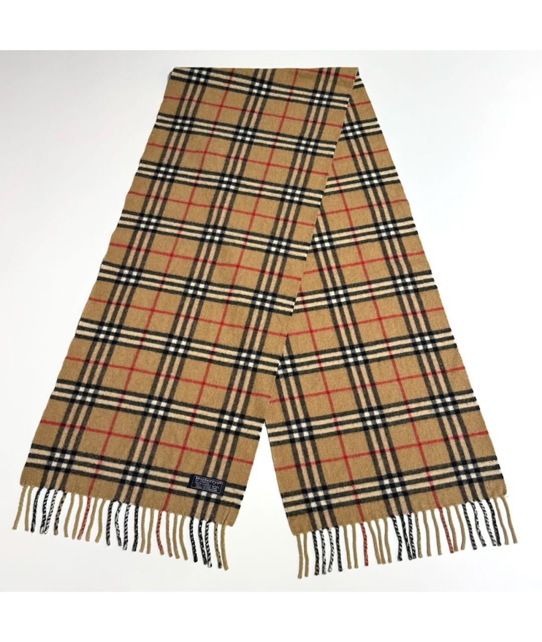 BURBERRY Бежевый шерстяной шарф, фото 6