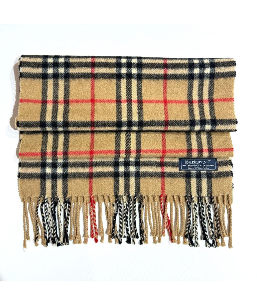 BURBERRY Бежевый кашемировый шарф, фото 5