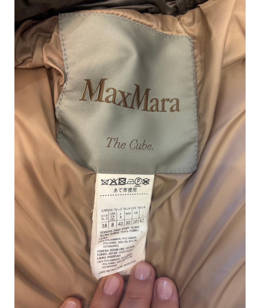 MAX MARA Серебрянный полиэстеровый пуховик, фото 4