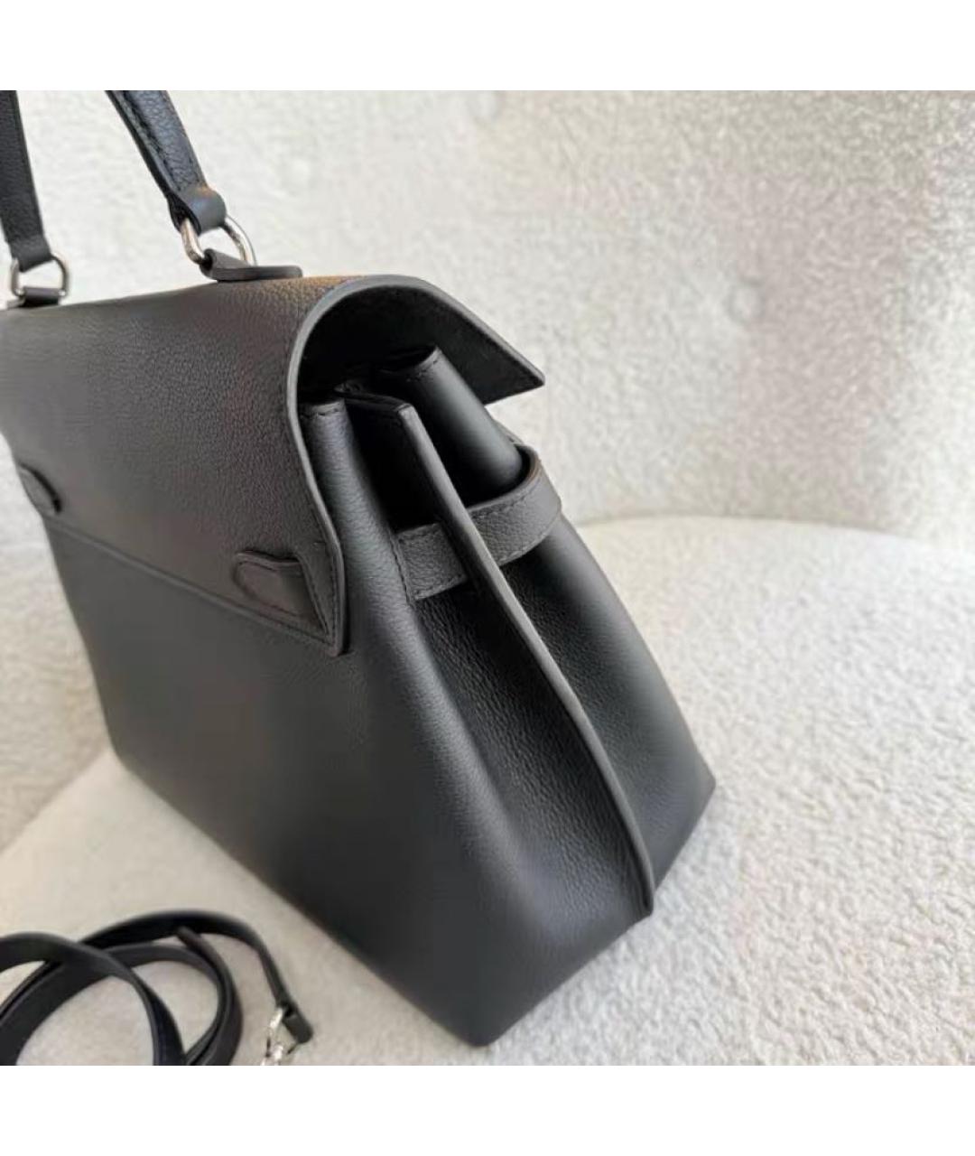 LOUIS VUITTON Черная кожаная сумка с короткими ручками, фото 3