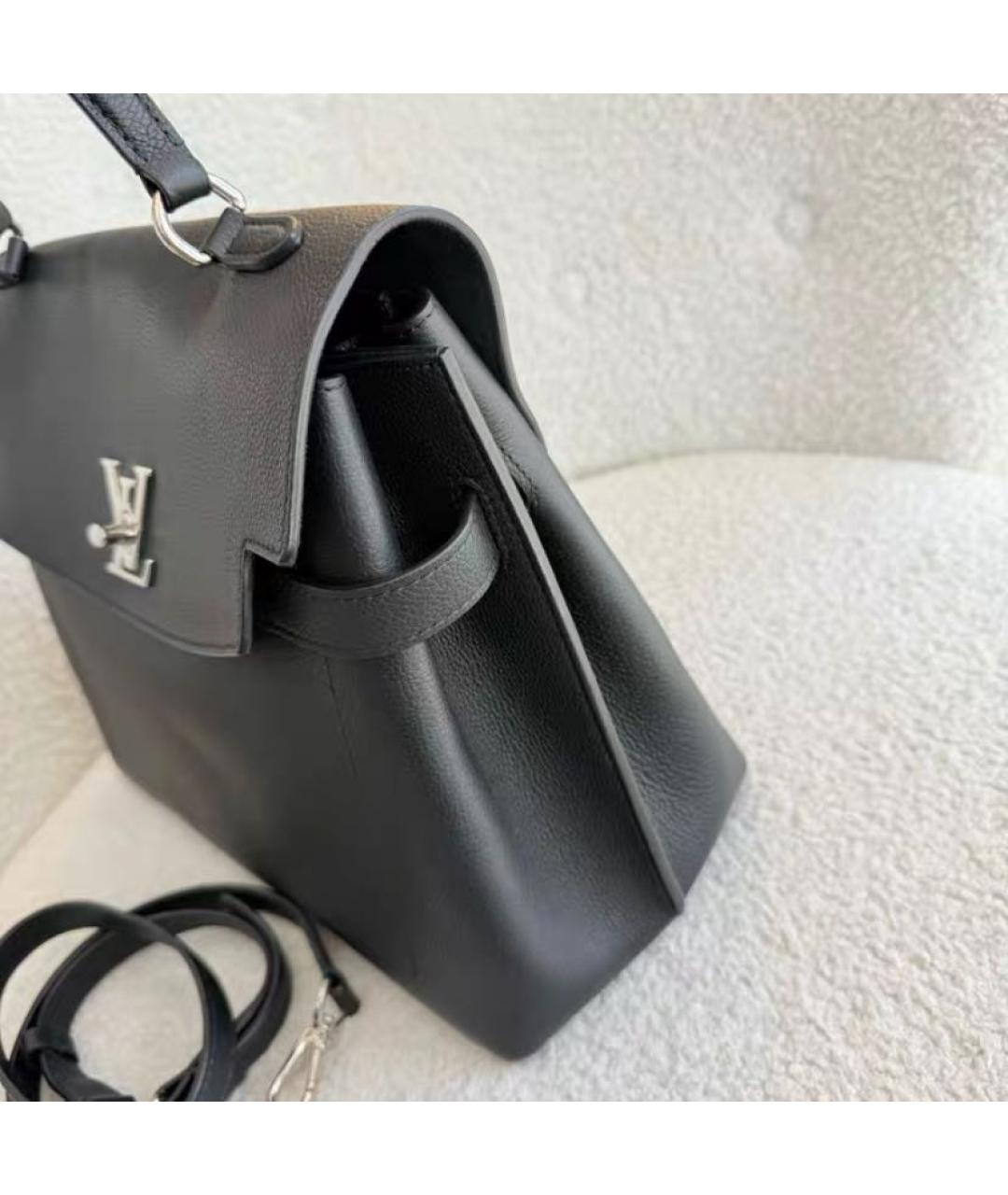 LOUIS VUITTON Черная кожаная сумка с короткими ручками, фото 4