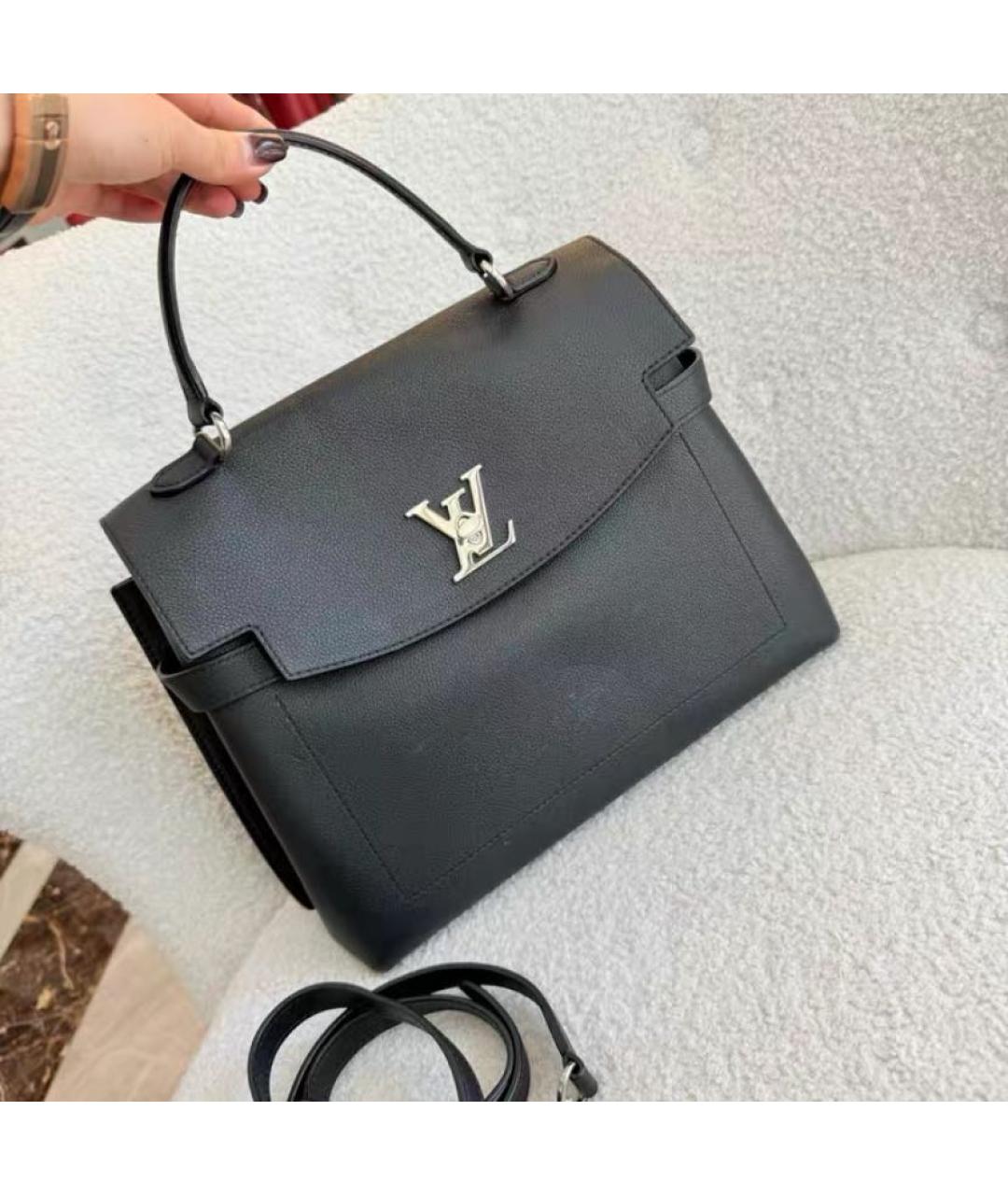 LOUIS VUITTON Черная кожаная сумка с короткими ручками, фото 2