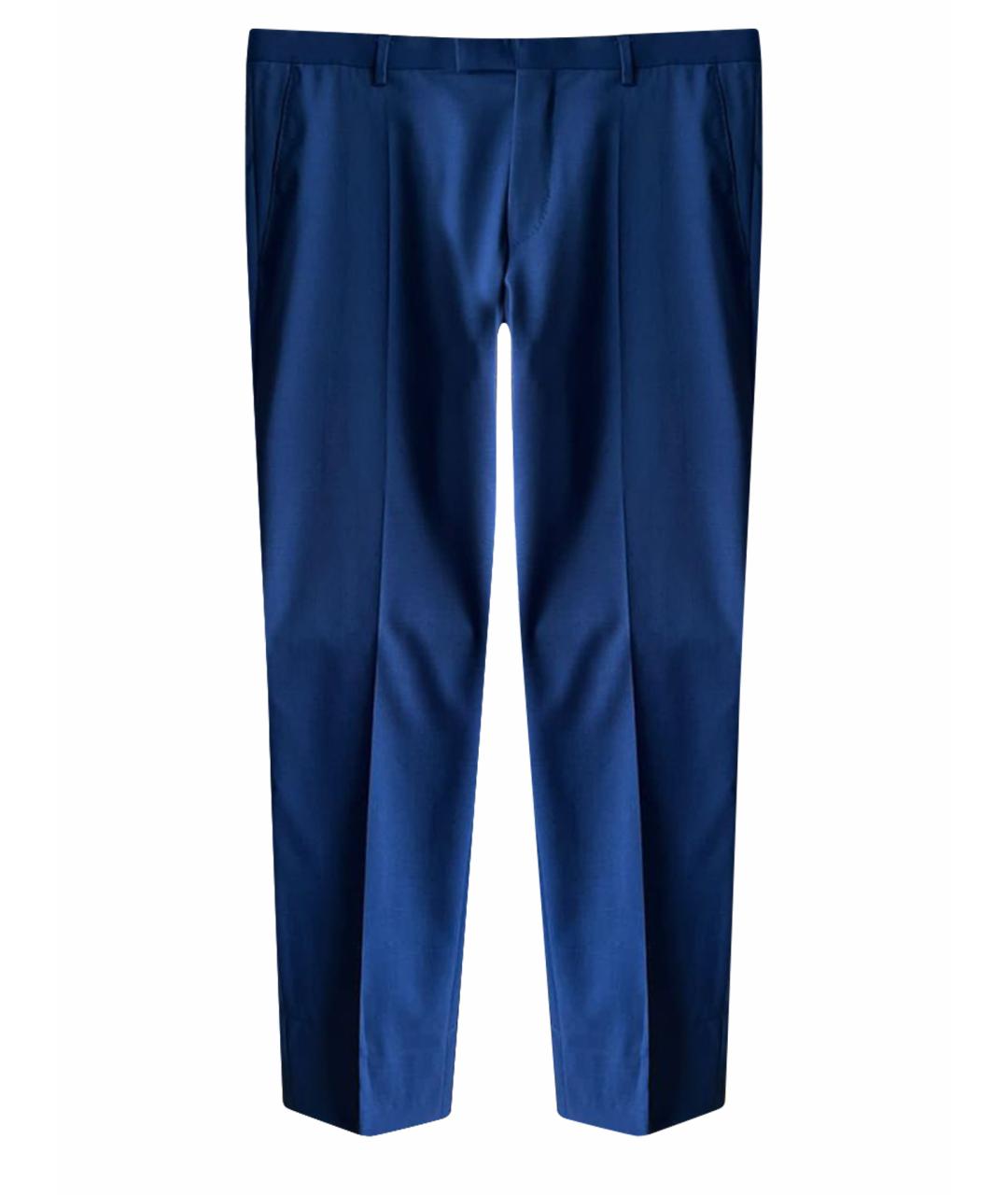 HUGO BOSS Синие шерстяные повседневные брюки, фото 1