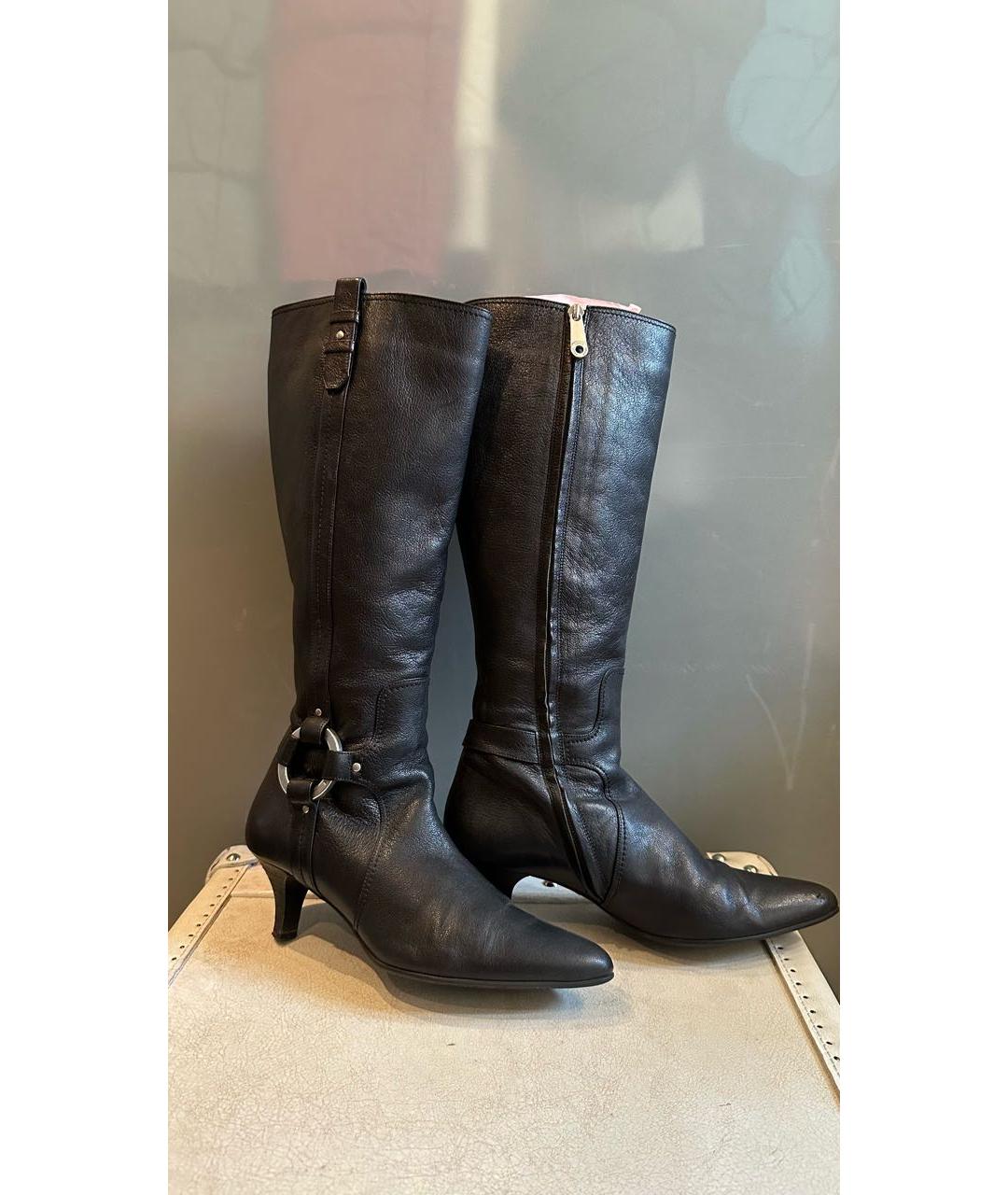 BALLY Черные кожаные сапоги, фото 6