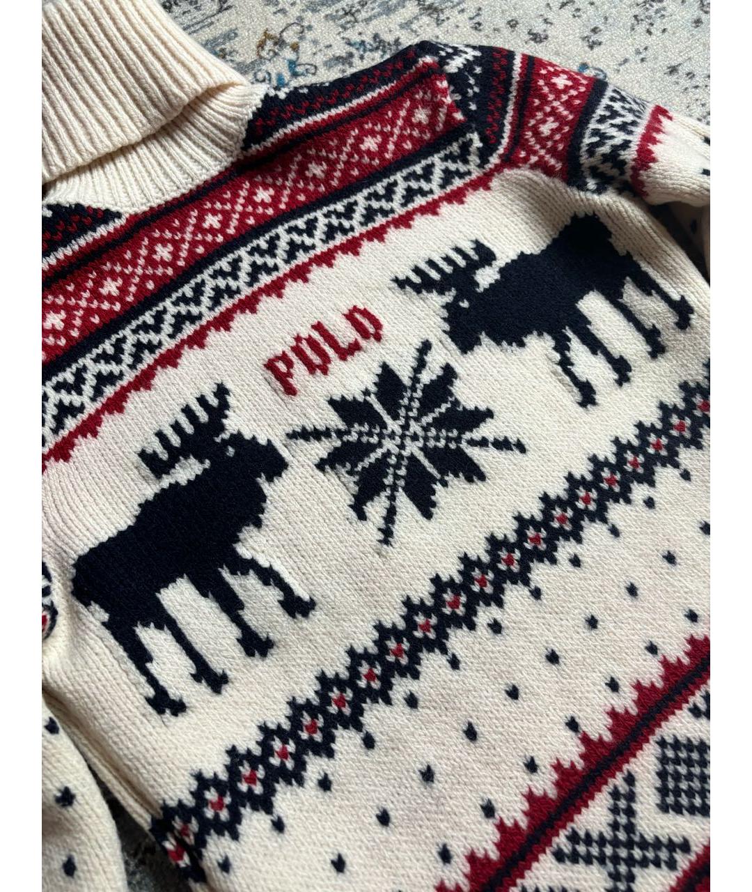 POLO RALPH LAUREN Белый шерстяной джемпер / свитер, фото 6