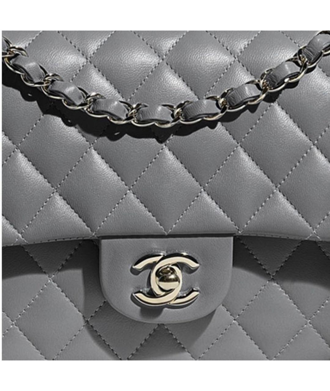 CHANEL Серая кожаная сумка через плечо, фото 4