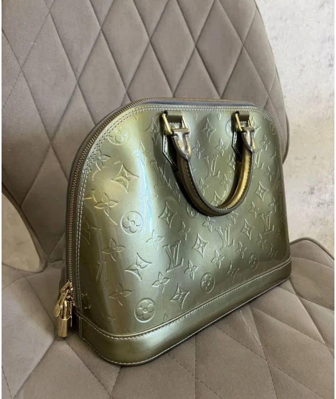 LOUIS VUITTON Зеленая кожаная сумка с короткими ручками, фото 2