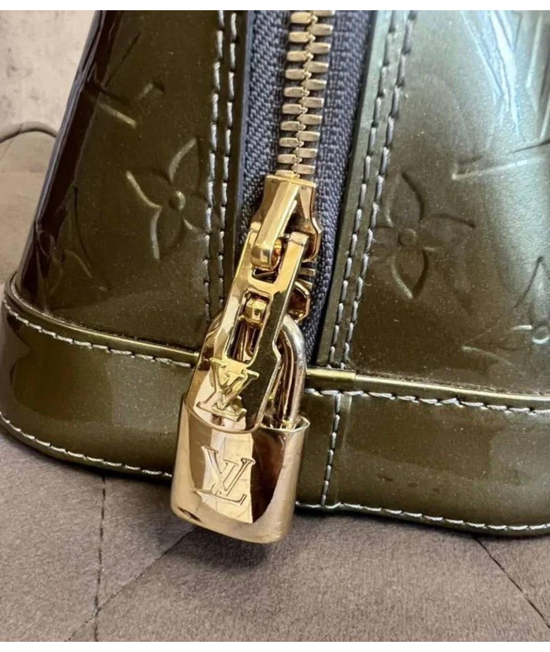 LOUIS VUITTON Зеленая кожаная сумка с короткими ручками, фото 5