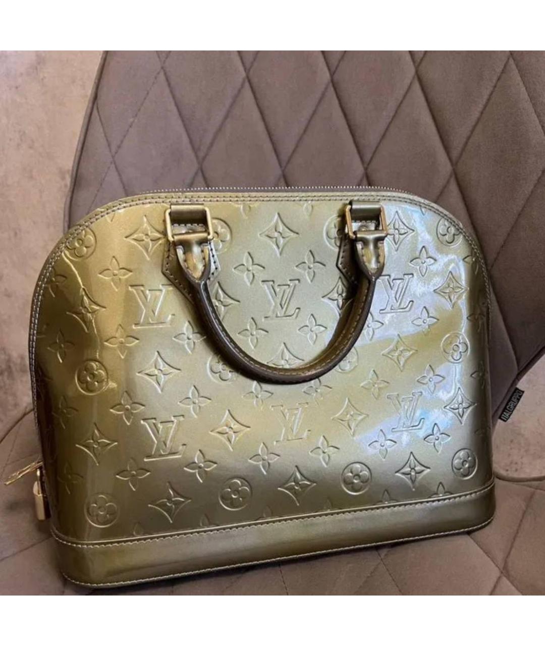 LOUIS VUITTON Зеленая кожаная сумка с короткими ручками, фото 7