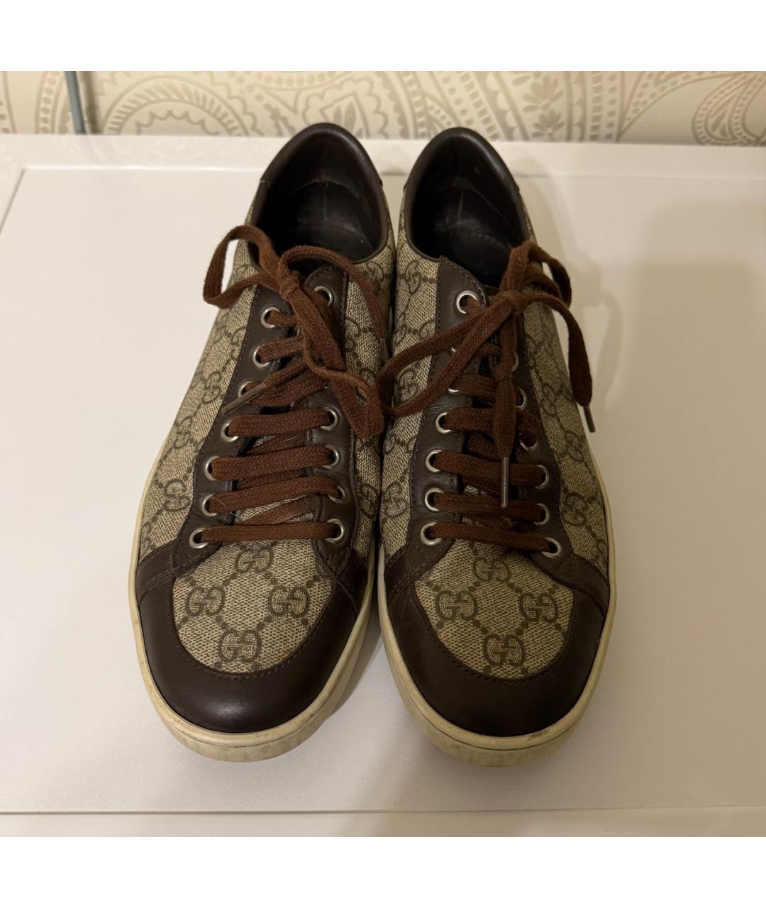 GUCCI Коричневые кеды, фото 2