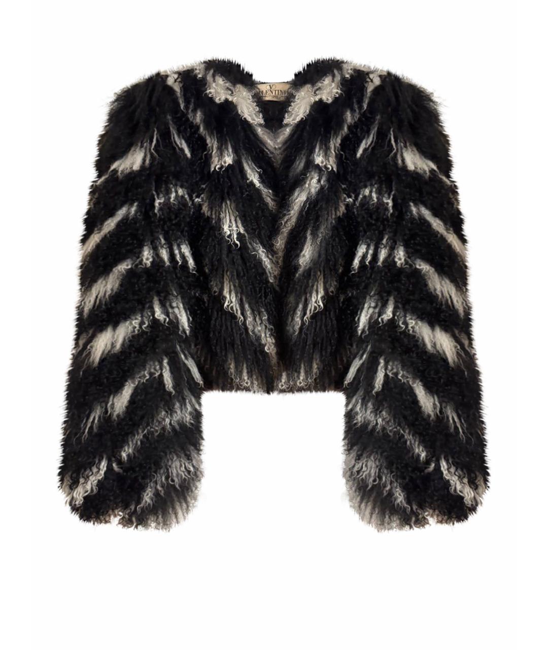 VALENTINO Черная меховая шуба, фото 1