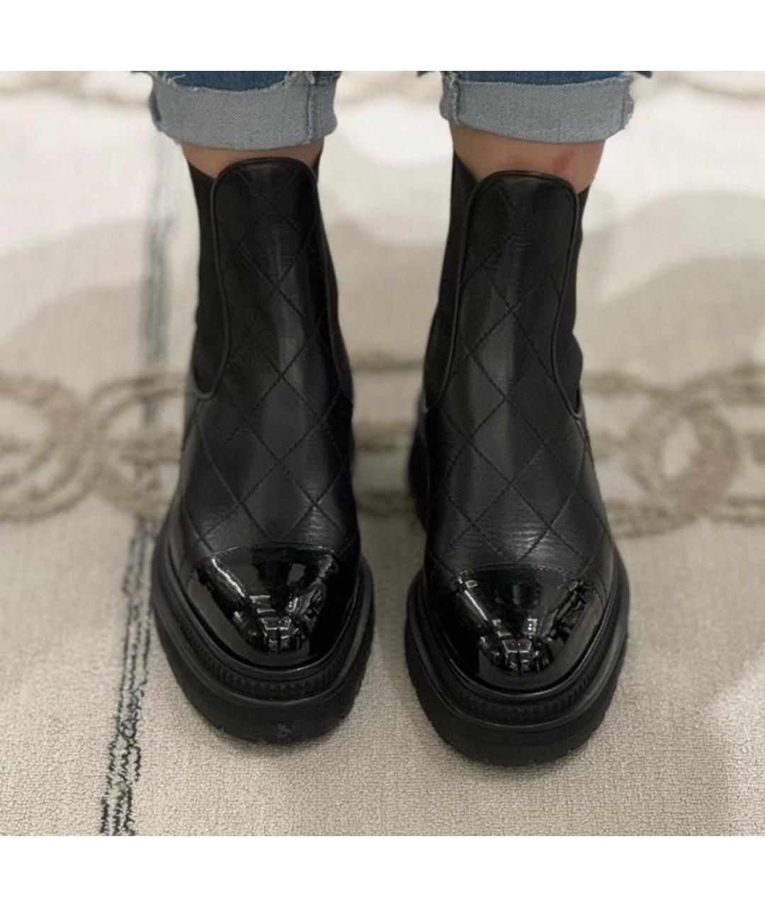 CHANEL Черные кожаные полусапоги, фото 6