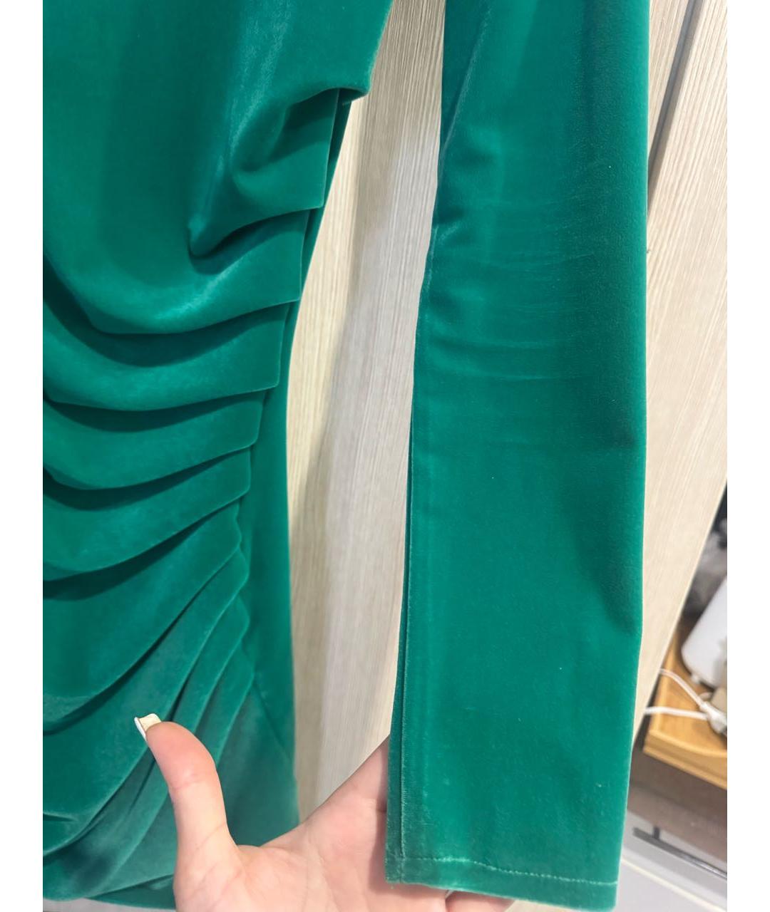ELISABETTA FRANCHI Зеленые бархатное коктейльное платье, фото 7