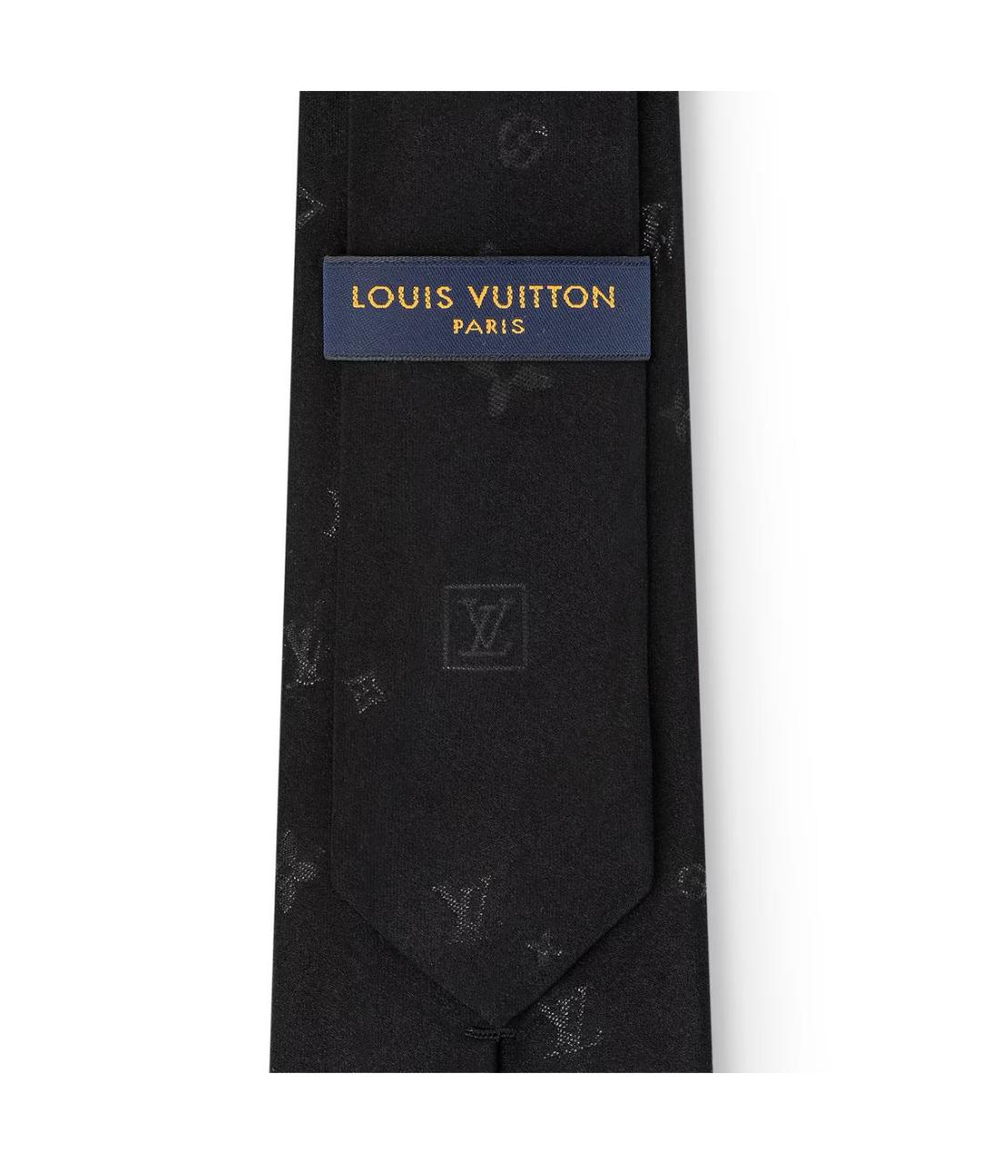 LOUIS VUITTON Черный шелковый галстук, фото 5