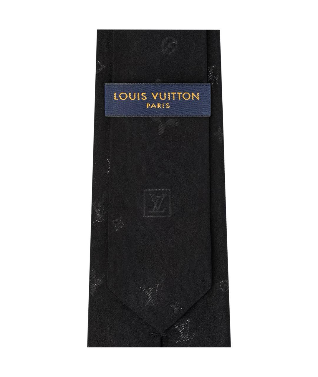 LOUIS VUITTON Черный шелковый галстук, фото 3