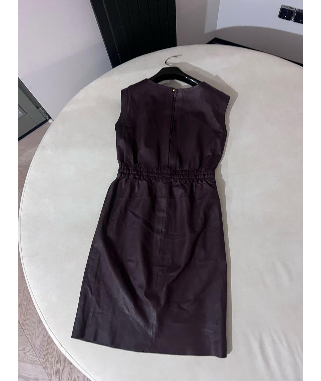 GUCCI Коричневое кожаное повседневное платье, фото 2