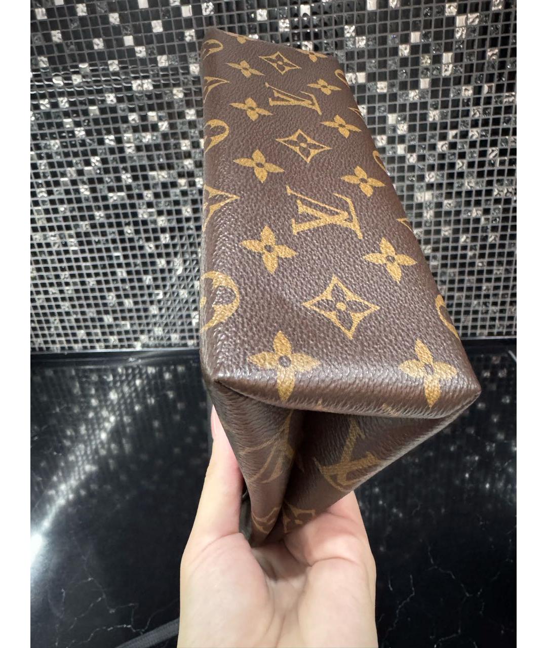 LOUIS VUITTON Коричневая кожаная сумка через плечо, фото 6