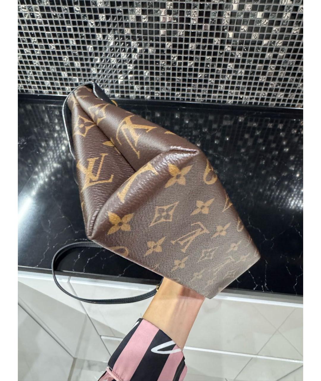 LOUIS VUITTON Коричневая кожаная сумка через плечо, фото 7