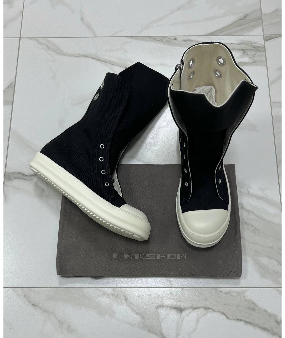 RICK OWENS DRKSHDW Черные высокие кроссовки / кеды, фото 9